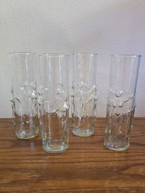MCM 1960s Libbey La Femme Lady Dancing Nude Highball Tall Glasses Tote 13